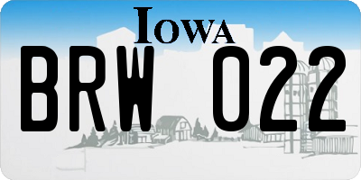 IA license plate BRW022