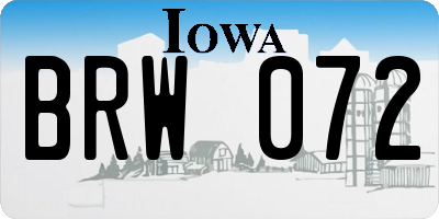 IA license plate BRW072