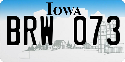 IA license plate BRW073
