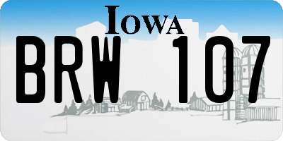 IA license plate BRW107