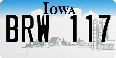 IA license plate BRW117