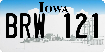 IA license plate BRW121
