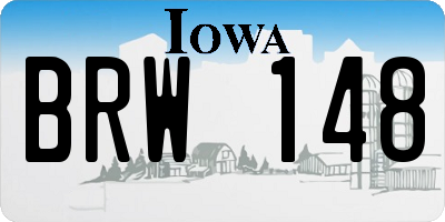 IA license plate BRW148