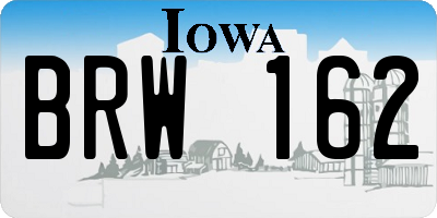 IA license plate BRW162
