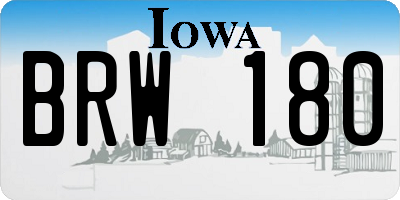 IA license plate BRW180