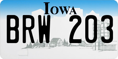 IA license plate BRW203
