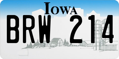 IA license plate BRW214