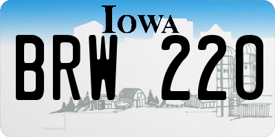 IA license plate BRW220