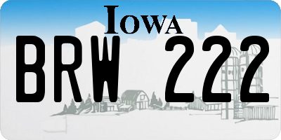 IA license plate BRW222