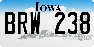 IA license plate BRW238