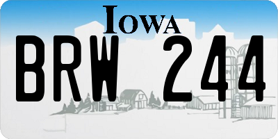 IA license plate BRW244