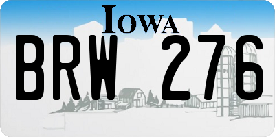IA license plate BRW276