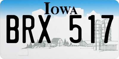 IA license plate BRX517