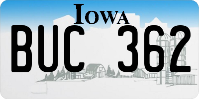 IA license plate BUC362