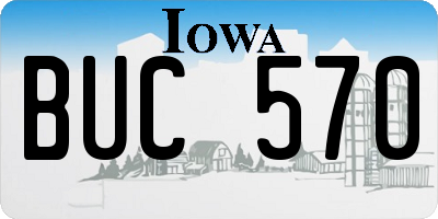 IA license plate BUC570