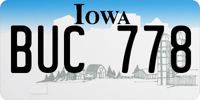 IA license plate BUC778