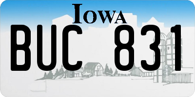 IA license plate BUC831