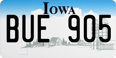 IA license plate BUE905
