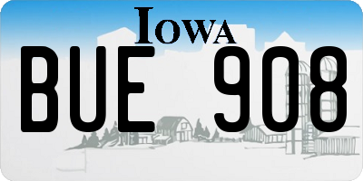 IA license plate BUE908