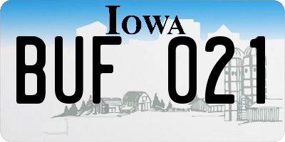 IA license plate BUF021
