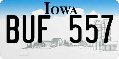 IA license plate BUF557
