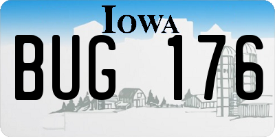 IA license plate BUG176