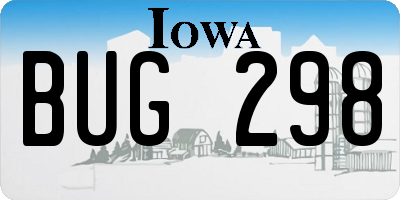 IA license plate BUG298