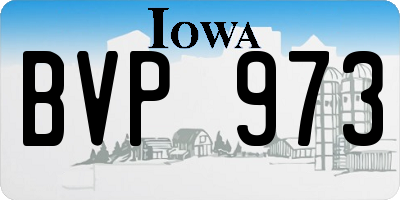 IA license plate BVP973