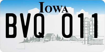 IA license plate BVQ011