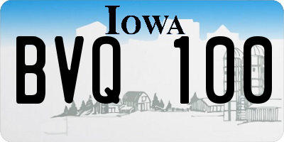 IA license plate BVQ100