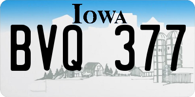 IA license plate BVQ377