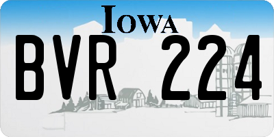IA license plate BVR224