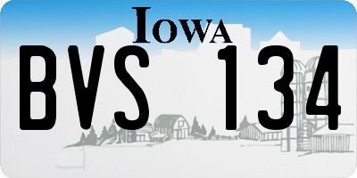 IA license plate BVS134