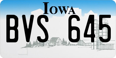 IA license plate BVS645
