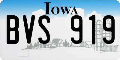 IA license plate BVS919