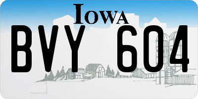 IA license plate BVY604