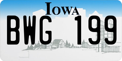 IA license plate BWG199