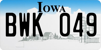 IA license plate BWK049