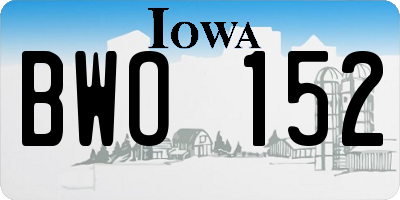IA license plate BWO152