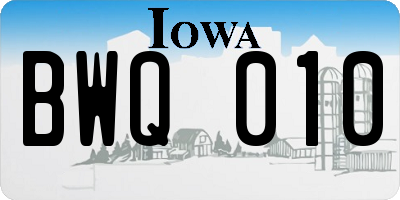 IA license plate BWQ010