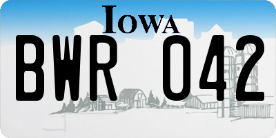 IA license plate BWR042