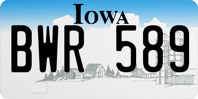 IA license plate BWR589
