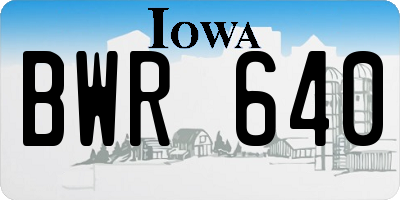 IA license plate BWR640
