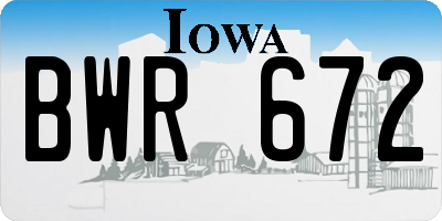 IA license plate BWR672