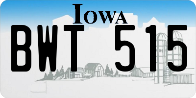 IA license plate BWT515