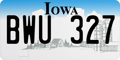 IA license plate BWU327