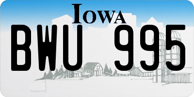 IA license plate BWU995