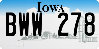 IA license plate BWW278