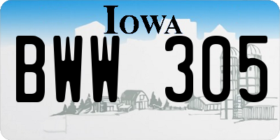 IA license plate BWW305