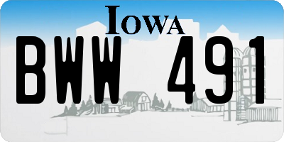 IA license plate BWW491